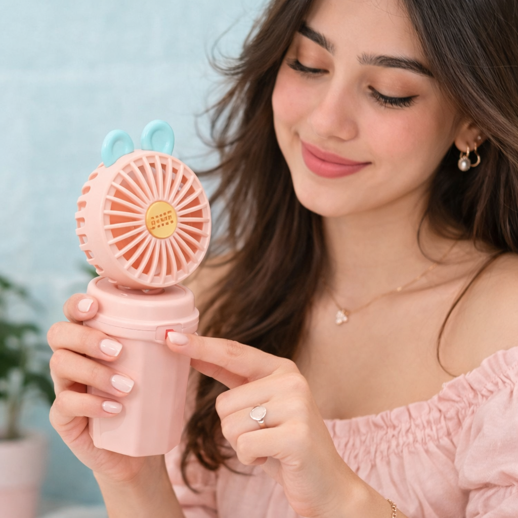 🌸 Cute Cup Style Mini USB Fan 🐰