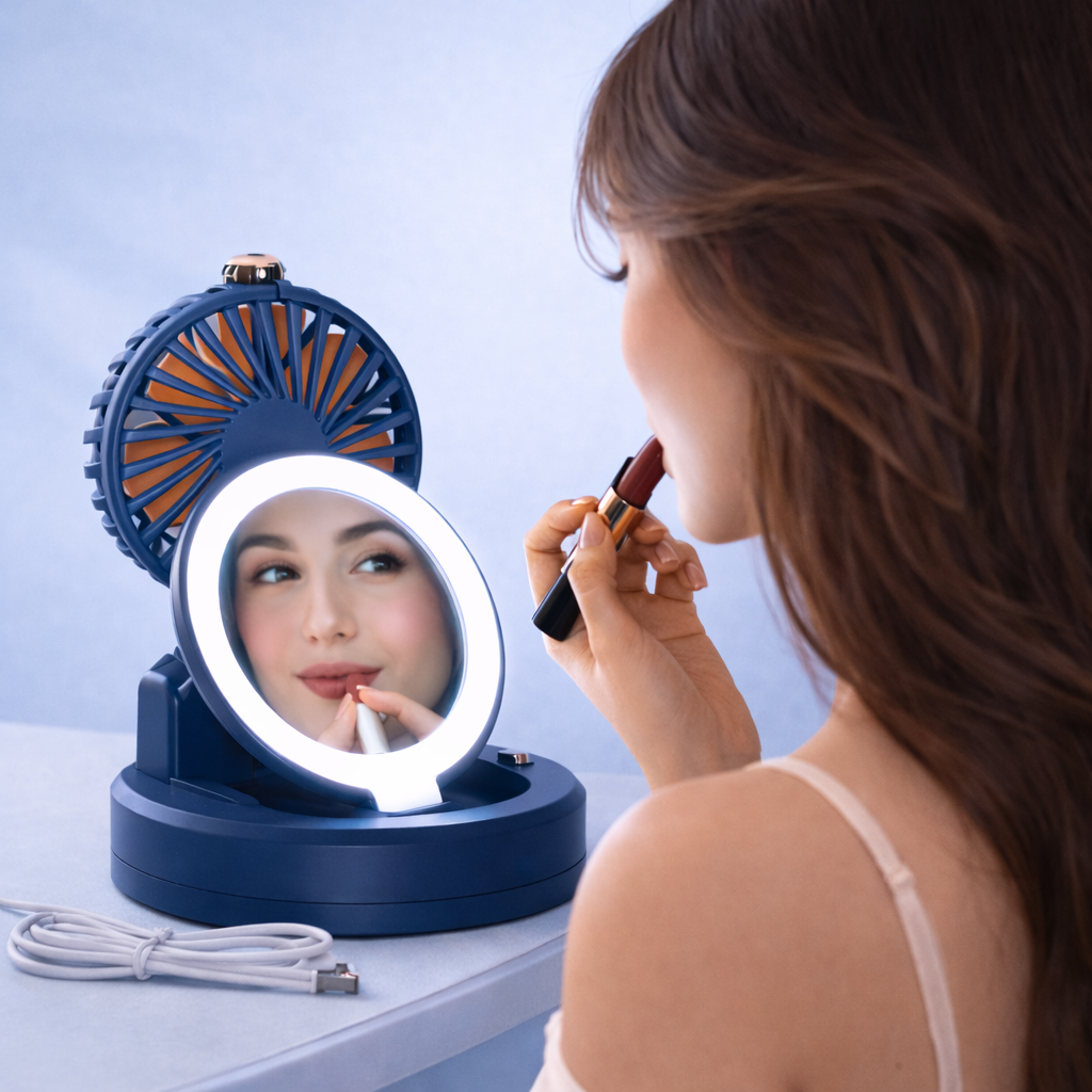 ✨ FreshGlow Cooling Mirror ❄️💄